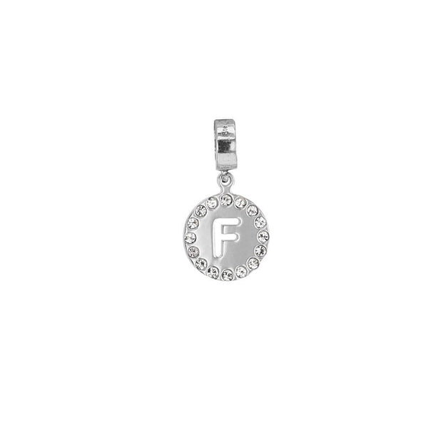 BEADS COLLECTIONS - BACI BELLI Pampille Pampille "Lettre" F ornée de cristaux de Swarovski® et argent 925/1000 rhodié 314204F Pampille "Lettre" F ornée de cristaux de Swarovski® et argent 925/1000 rhodié - JOYLLIA