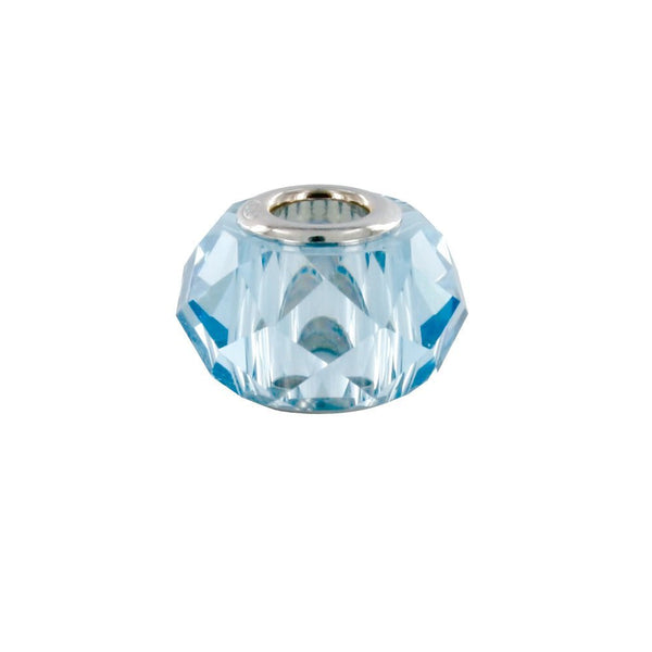 BEADS COLLECTIONS - BACI BELLI Perles Perle "Facetée" bleue ornée de cristaux de Swarovski® et en argent 925/1000 rhodié 314119 Perle "Facetée" bleue ornée de cristaux de Swarovski® et en argent 925/1000 rhodié - JOYLLIA