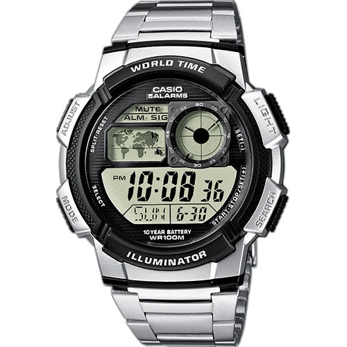CASIO MONTRES CASIO Mod. WORLD TIME ILLUMINATOR - 5 Alarms, 10 Year battery AE-1000WD-1A CASIO Mod. WORLD TIME ILLUMINATOR - 5 Alarms, 10 Year battery - JOYLLIA 4971850443391