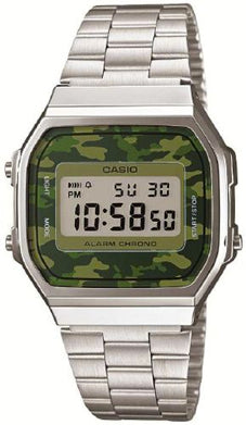 CASIO MONTRES CASIO VINTAGE GENT SILVER CAMO A168WEC-3 CASIO VINTAGE GENT SILVER CAMO - JOYLLIA 4971850071730