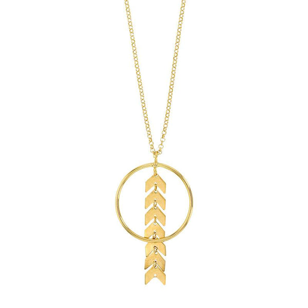 JOYLLIA Collier Argent 925/1000 Doré Collier INDIA cercles avec pendant motifs chevrons en argent 925/1000 doré 31710813D Collier INDIA cercles avec pendant motifs chevrons en argent 925/1000 doré - JOYLLIA