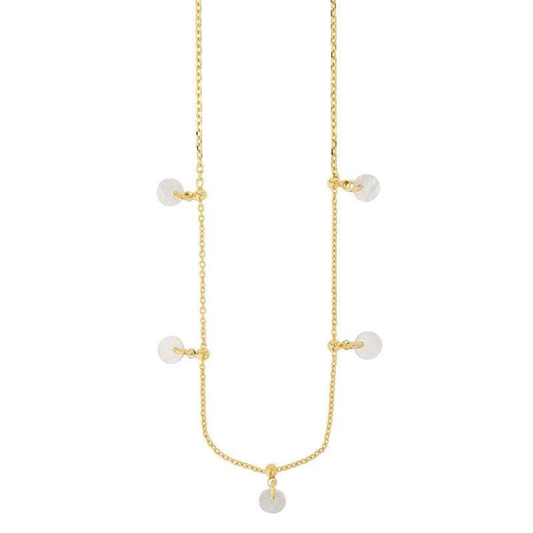 JOYLLIA Collier Argent 925/1000 Doré Collier LUNA argent 925/1000 doré orné de pampilles rondes en nacre 31710785D Collier LUNA argent 925/1000 doré orné de pampilles rondes en nacre - JOYLLIA