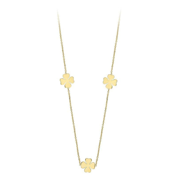 JOYLLIA Collier Argent 925/1000 Doré Collier orné de 3 trèfles porte bonheur, en argent 925/1000 doré 3170279D Collier orné de 3 trèfles porte bonheur, en argent 925/1000 doré - JOYLLIA