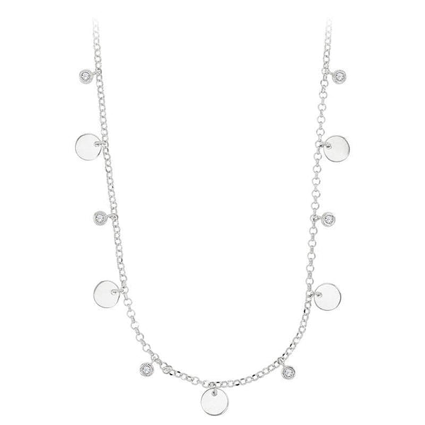 JOYLLIA Collier Argent 925/1000 Rhodié Collier LUNA argent 925/1000 rhodié pampilles rondes et oxydes de zirconium 31710613 Collier LUNA argent 925/1000 rhodié pampilles rondes et oxydes de zirconium - JOYLLIA