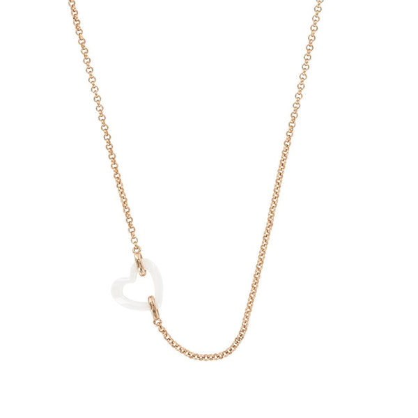 JOYLLIA Collier Collier céramique coeur et chaine argent doré rosé Collier céramique coeur et chaine argent doré rosé - JOYLLIA