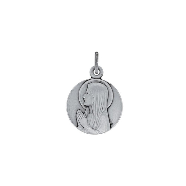 JOYLLIA Pendentif Argent 925/1000 Rhodié Pendentif Médaille ronde "Ave Maria" en argent rhodié 31610401 Pendentif Médaille ronde "Ave Maria" en argent rhodié - JOYLLIA