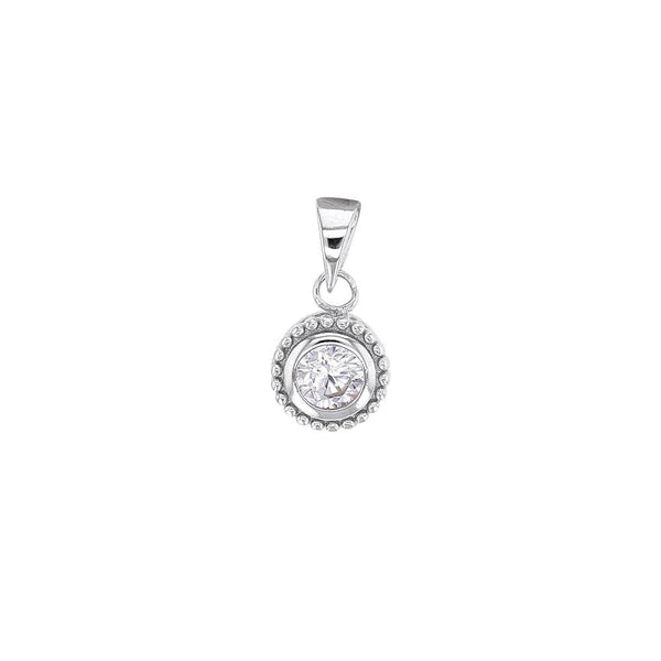 JOYLLIA Pendentif Argent 925/1000 Rhodié Pendentif rond en argent rhodié et oxyde serti clos 31610134 Pendentif rond en argent rhodié et oxyde serti clos - JOYLLIA
