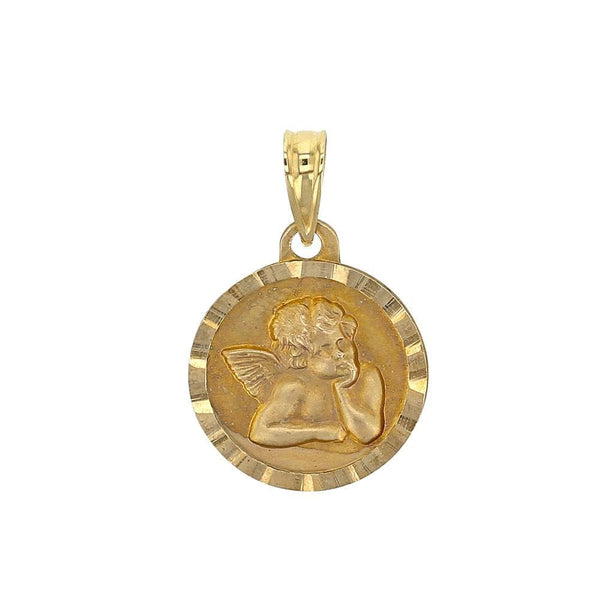 JOYLLIA Pendentif Or 375/1000 Pendentif Médaille Ange ronde en Or 375/1000 395019 Pendentif Médaille Ange ronde en Or 375/1000 - JOYLLIA