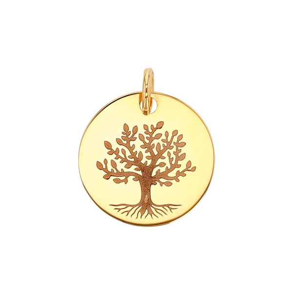 JOYLLIA Pendentif Or 375/1000 Pendentif rond en Or 375/1000 avec motif Arbre de vie gravé 396024 Pendentif rond en Or 375/1000 avec motif Arbre de vie gravé - JOYLLIA