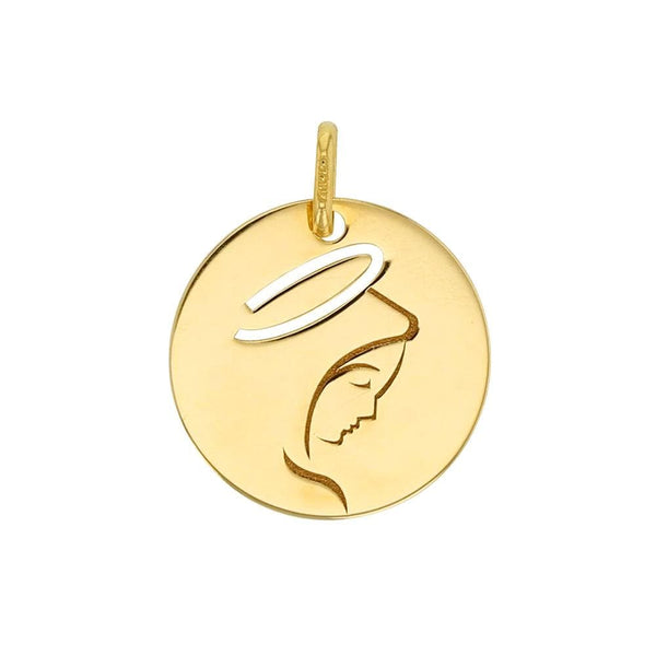 JOYLLIA Pendentif Or 750/1000 Pendentif Médaille Vierge avec une auréole en Or 750/1000 305031 Pendentif Médaille Vierge avec une auréole en Or 750/1000 - JOYLLIA