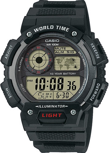 CASIO MONTRES CASIO ILLUMINATOR WORLDTIME AE-1400WH-1A CASIO ILLUMINATOR WORLDTIME - JOYLLIA 4549526175596