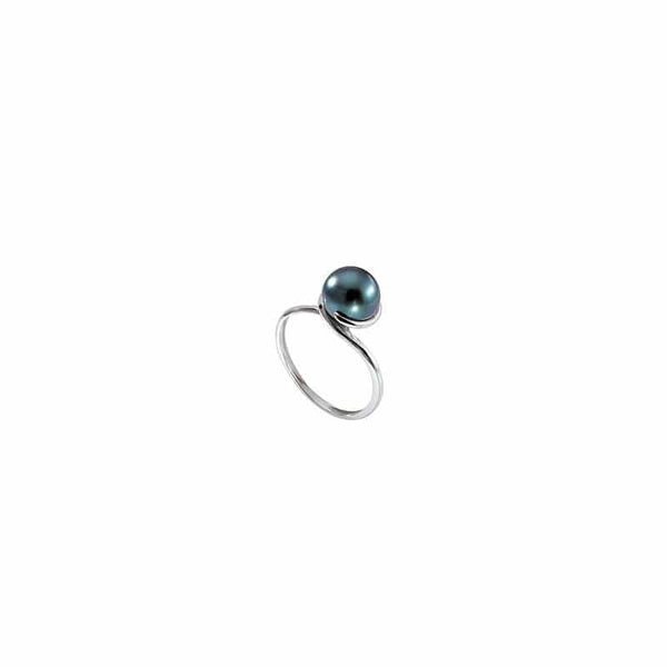 JOYLLIA Bague Argent 925/1000 Rhodié Bague perle de culture de Tahiti ronde entourée d'argent 925/1000 rhodié 31181352 Bague perle de culture de Tahiti ronde entourée d'argent 925/1000 rhodié - JOYLLIA