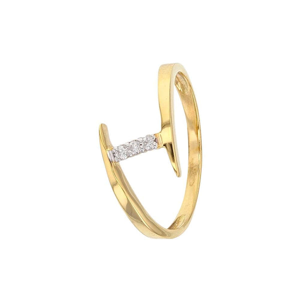 JOYLLIA Bague Bague bicolore en Or 375/1000 avec traverse or blanc serti de diamants en pavage 0.05ct Bague bicolore en Or 375/1000 avec traverse or blanc serti de diamants en pavage 0.05ct - JOYLLIA