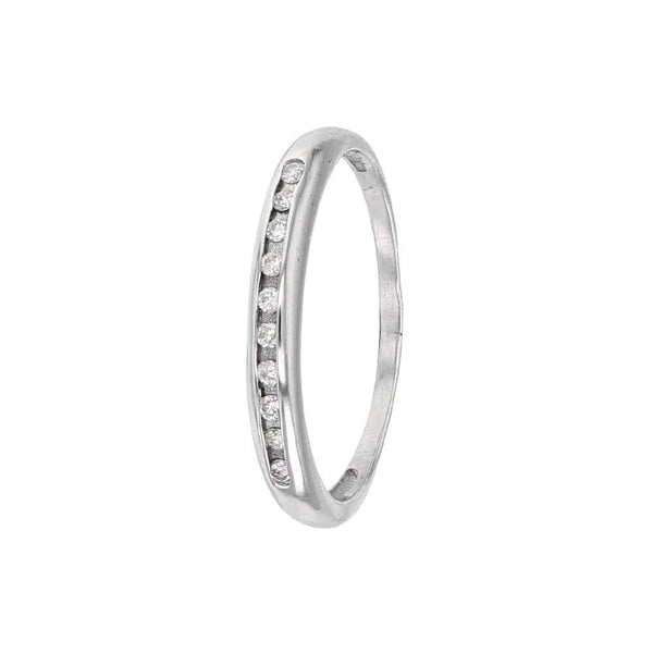 JOYLLIA Bague Bague Demi alliance en Or blanc 375/1000 sertie de 10 diamants 0.14ct Bague Demi alliance en Or blanc 375/1000 sertie de 10 diamants 0.14ct - JOYLLIA