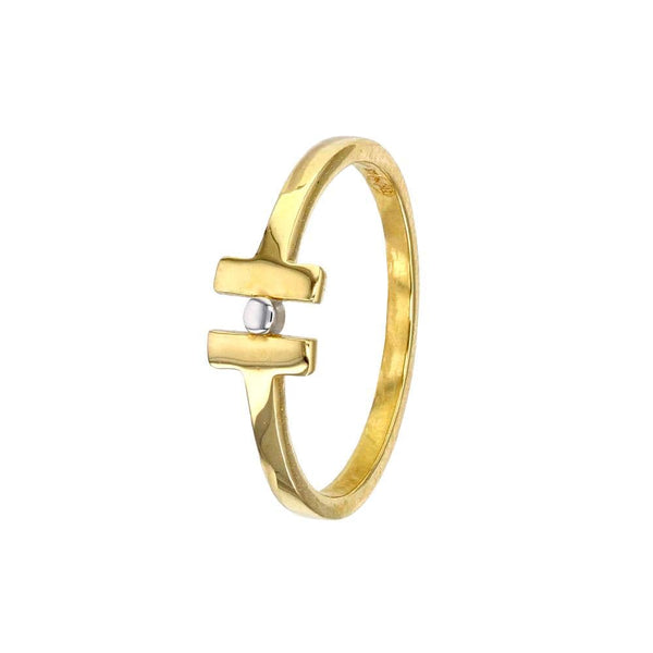 JOYLLIA Bague Bague fantaisie Or 375/1000 jaune avec motif rond en or blanc Bague fantaisie Or 375/1000 jaune avec motif rond en or blanc - JOYLLIA