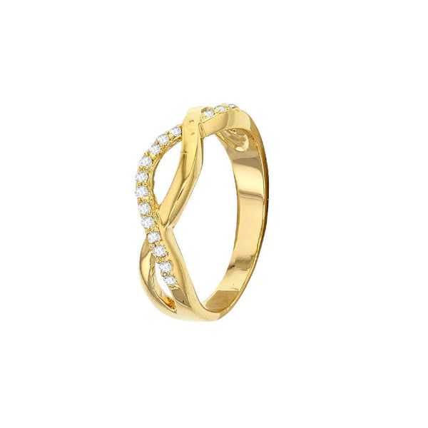JOYLLIA Bague Bague tressée en plaqué or et oxyde blanc Bague tressée en plaqué or et oxyde blanc - JOYLLIA
