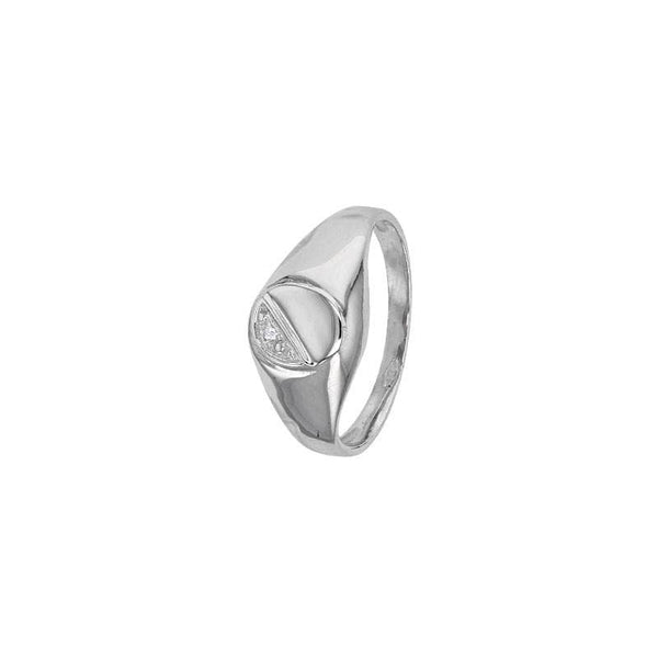 JOYLLIA Bague Bague type Chevalière Or blanc 375/1000 sertie d'un diamant H-SI 0,01 ct Bague type Chevalière Or blanc 375/1000 sertie d'un diamant H-SI 0,01 ct - JOYLLIA