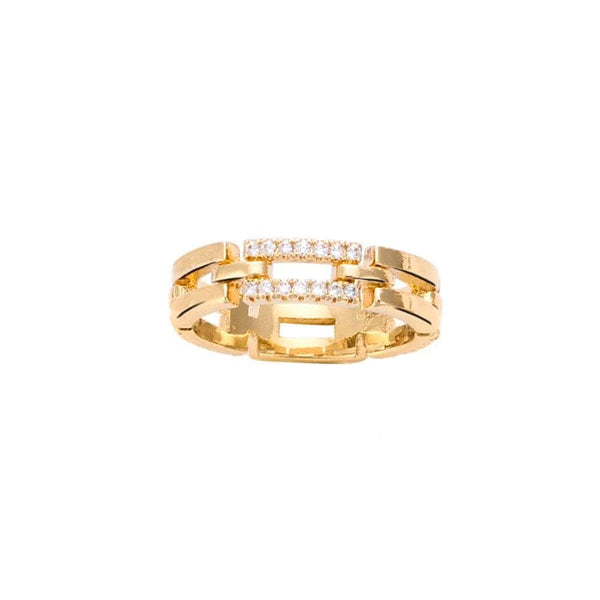 JOYLLIA Bague Bague URBAN plaqué Or rectangles ornés d'oxydes de zirconium Bague URBAN plaqué Or rectangles ornés d'oxydes de zirconium - JOYLLIA