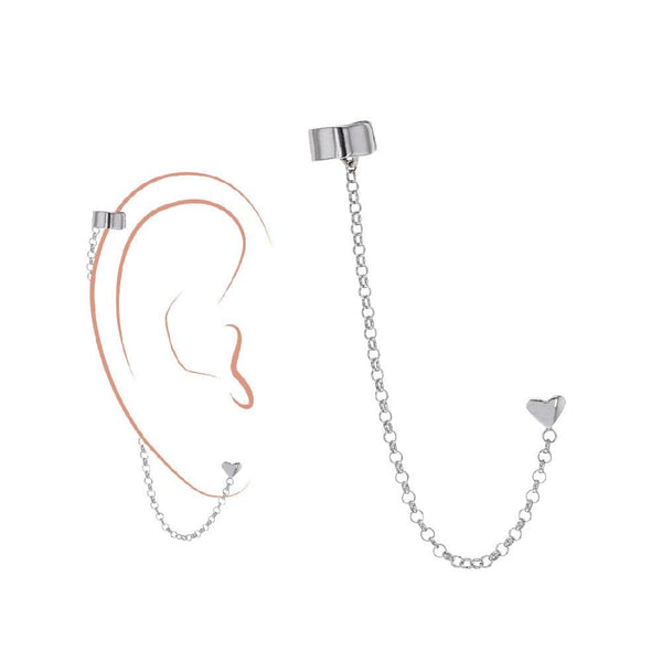 JOYLLIA Boucles d'oreilles Argent 925/1000 Rhodié Boucles d'oreilles coeur en argent 925/1000 rhodié 3131636 Boucles d'oreilles coeur en argent 925/1000 rhodié - JOYLLIA