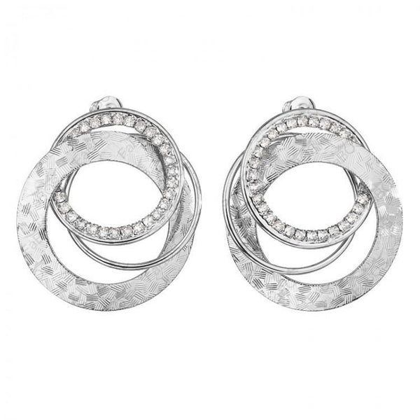 JOYLLIA Boucles d'oreilles Boucles d'oreilles cercles entrelacés et cristaux clairs certifiés Swarovski Boucles d'oreilles cercles entrelacés et cristaux clairs certifiés Swarovski - JOYLLIA