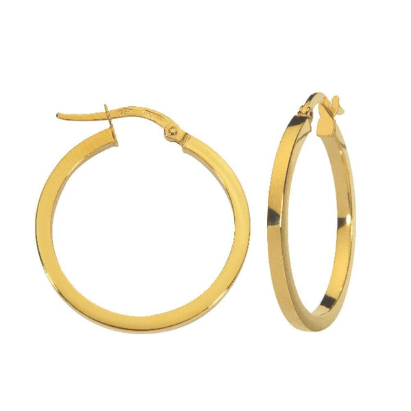 JOYLLIA Boucles d'oreilles Or 375/1000 Boucles Créoles à fil carré en or 375/1000 Ø25mm 393028 Boucles Créoles à fil carré en or 375/1000 Ø25mm - JOYLLIA