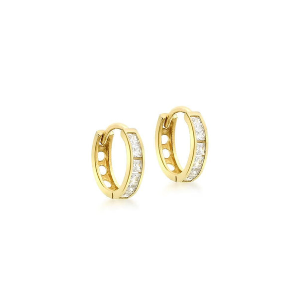 JOYLLIA Boucles d'oreilles Or 375/1000 Boucles Créoles Ø11mm Or 375/1000, oxyde de zirconium 393084 Boucles Créoles Ø11mm Or 375/1000, oxyde de zirconium - JOYLLIA