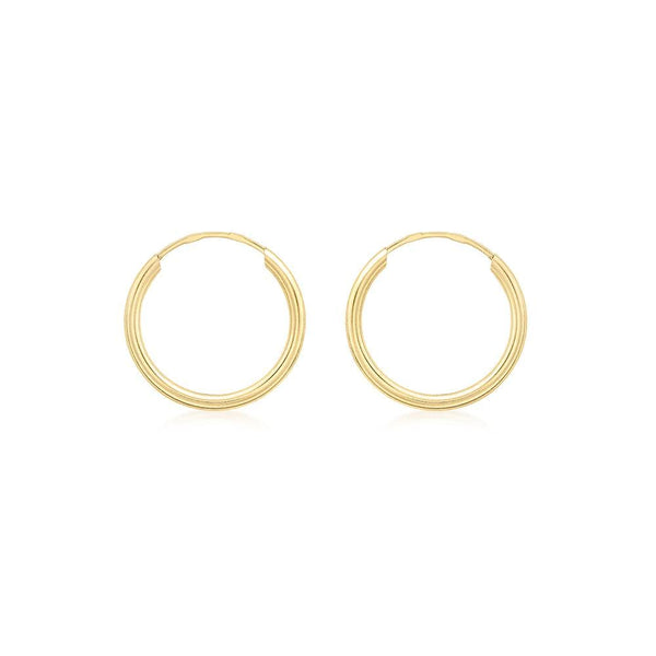 JOYLLIA Boucles d'oreilles Or 375/1000 Boucles Créoles Or 375/1000 Ø15mm - ø fil 1,5 mm 393243 Boucles Créoles Or 375/1000 Ø15mm - ø fil 1,5 mm - JOYLLIA