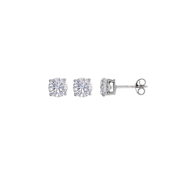 JOYLLIA Boucles d'oreilles Or 375/1000 Boucles d'oreilles puces 4 griffes oxyde de zirconium 6 mm Or blanc 375/1000 393125 Boucles d'oreilles puces 4 griffes oxyde de zirconium 6 mm Or blanc 375/1000 - JOYLLIA