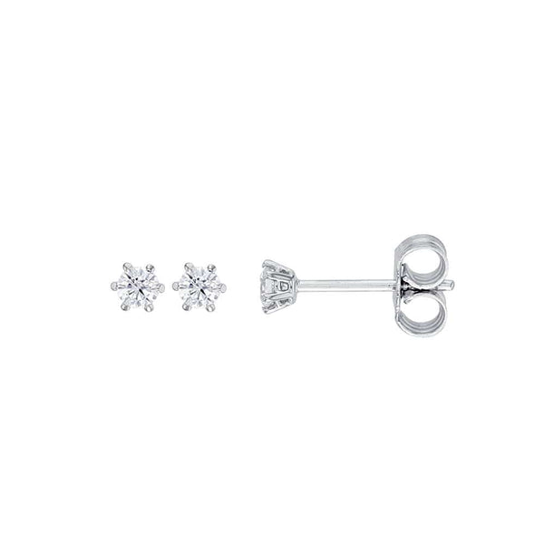 JOYLLIA Boucles d'oreilles Or 750/1000 Boucles d'oreilles en Or blanc 750/1000 avec oxyde de 2,75mm serti 6 griffes 303031 Boucles d'oreilles en Or blanc 750/1000 avec oxyde de 2,75mm serti 6 griffes - JOYLLIA