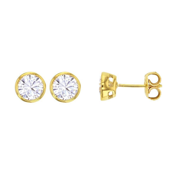 JOYLLIA Boucles d'oreilles Plaqué or Boucles d'oreilles puces plaqué or serties d'un oxyde de zirconium 3230029 Boucles d'oreilles puces plaqué or serties d'un oxyde de zirconium - JOYLLIA