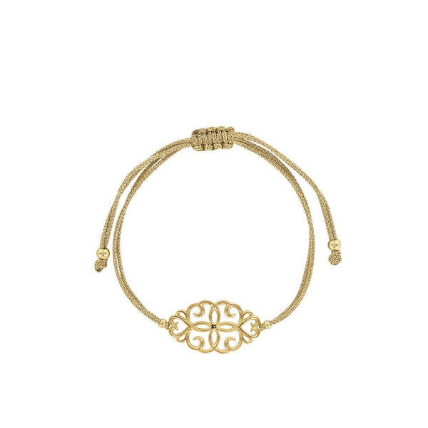 JOYLLIA Bracelet Argent 925/1000 Bracelet cordon coton réglable avec arabesque en argent 925/1000 doré 31812121D Bracelet cordon coton réglable avec arabesque en argent 925/1000 doré - JOYLLIA