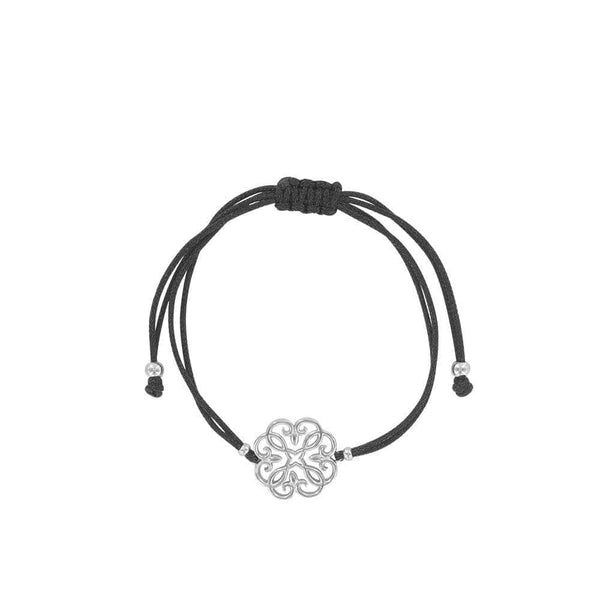 JOYLLIA Bracelet Argent 925/1000 Rhodié Bracelet arabesque en argent 925/1000 rhodié avec un cordon réglable en coton 31812120 Bracelet arabesque en argent 925/1000 rhodié avec un cordon réglable en coton - JOYLLIA