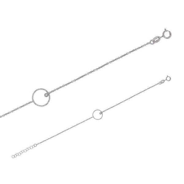 JOYLLIA Bracelet Argent 925/1000 Rhodié Bracelet cercle diamanté orné d'un oxyde de zirconium en argent 925/1000 rhodié 3180144 Bracelet cercle diamanté orné d'un oxyde de zirconium en argent 925/1000 rhodié - JOYLLIA