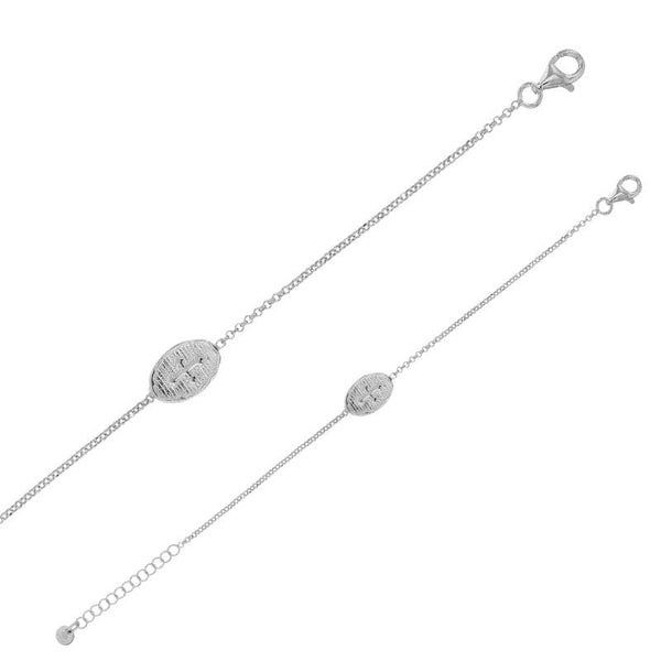 JOYLLIA Bracelet Argent 925/1000 Rhodié Bracelet GYPSY MARIA argent 925/1000 rhodié médaille ovale motif croix 31812825 Bracelet GYPSY MARIA argent 925/1000 rhodié médaille ovale motif croix - JOYLLIA