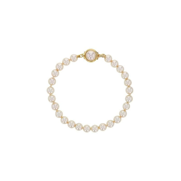 JOYLLIA Bracelet Bracelet perles de Majorque blanches, 6 mm, fermoir plaqué or 328591PL Bracelet perles de Majorque blanches, 6 mm, fermoir plaqué or - JOYLLIA