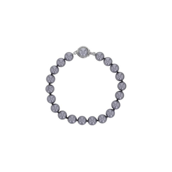 JOYLLIA Bracelet Bracelet perles de Majorque grises, 8 mm, fermoir rond en laiton rhodié 328673RH Bracelet perles de Majorque grises, 8 mm, fermoir rond en laiton rhodié - JOYLLIA