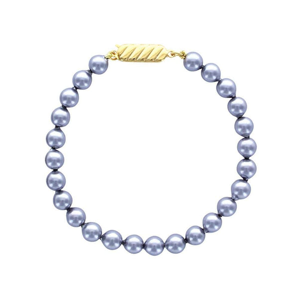 JOYLLIA Bracelet Bracelet "Perles de Majorque" grises ø 6 mm avec fermoir plaqué or 328672 Bracelet "Perles de Majorque" grises ø 6 mm avec fermoir plaqué or - JOYLLIA