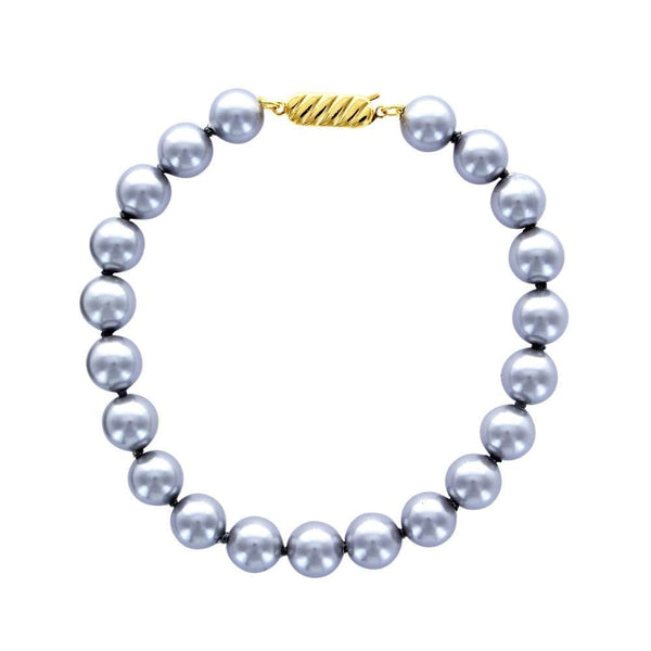 JOYLLIA Bracelet Bracelet "Perles de Majorque" grises ø 7 mm avec fermoir plaqué or 328676 Bracelet "Perles de Majorque" grises ø 7 mm avec fermoir plaqué or - JOYLLIA
