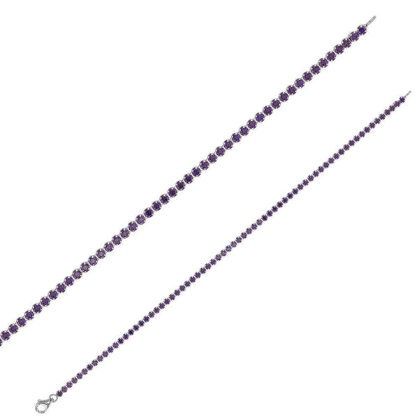 JOYLLIA Bracelet Bracelets rivières violet en argent rhodié 925/1000 Bracelets rivières violet en argent rhodié 925/1000 - JOYLLIA