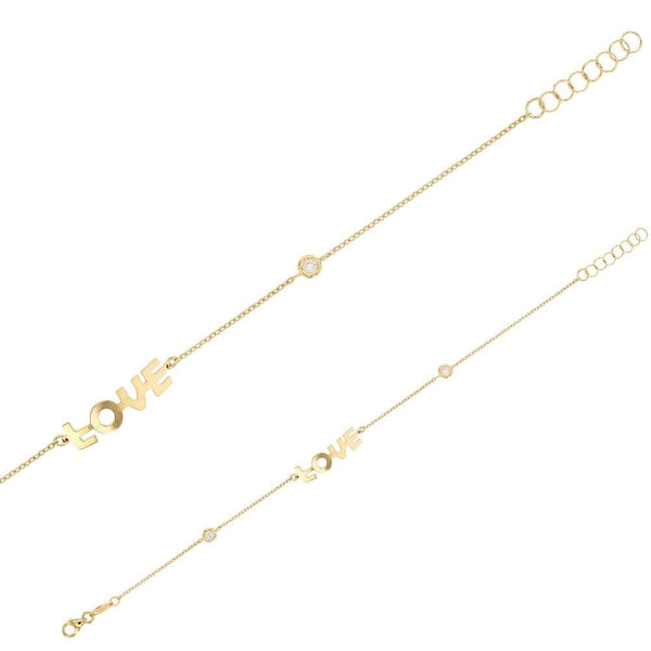 JOYLLIA Bracelet Or 375/1000 Bracelet LOVE en Or 375/1000 orné de ronds empierrés 398052 Bracelet LOVE en Or 375/1000 orné de ronds empierrés - JOYLLIA
