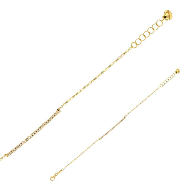 JOYLLIA Bracelet Or 375/1000 Bracelet Or 375/1000 avec oxydes de zirconium, 16 + 2 cm 398048 Bracelet Or 375/1000 avec oxydes de zirconium, 16 + 2 cm - JOYLLIA