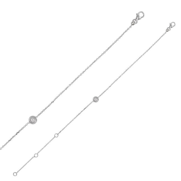 JOYLLIA Bracelet Or 375/1000 Bracelet Or blanc 375/1000 diamant 0,05 ct serti clos 398093BL Bracelet Or blanc 375/1000 diamant 0,05 ct serti clos - JOYLLIA