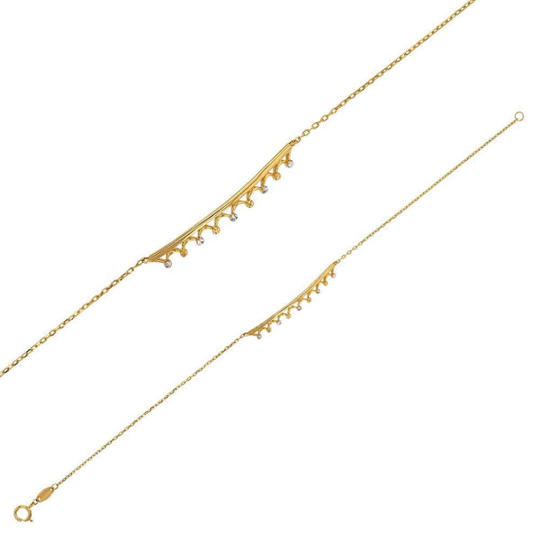 JOYLLIA Bracelet Or 750/1000 Bracelet Or 750/1000 avec une ligné orné de petites boules bicolores 308015 Bracelet Or 750/1000 avec une ligné orné de petites boules bicolores - JOYLLIA