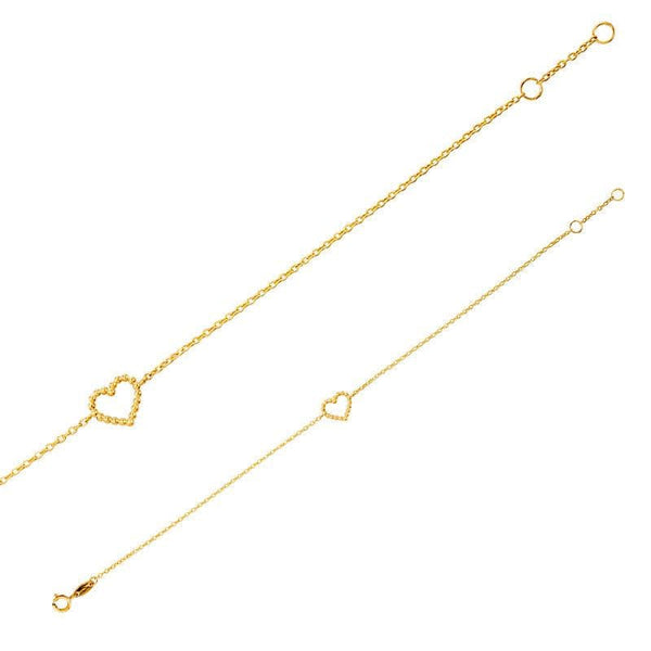 JOYLLIA Bracelet Or 750/1000 Bracelet Or 750/1000 orné d'un coeur perlé 398110 Bracelet Or 750/1000 orné d'un coeur perlé - JOYLLIA