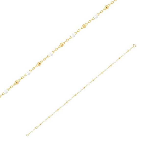 JOYLLIA Bracelet Or 750/1000 Bracelet Or 750/1000 orné de perles en résine blanche 3180140BL Bracelet Or 750/1000 orné de perles en résine blanche - JOYLLIA