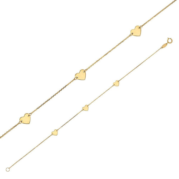 JOYLLIA Bracelet Or 750/1000 Bracelet orné de 3 coeurs en Or 750/1000 308008 Bracelet orné de 3 coeurs en Or 750/1000 - JOYLLIA