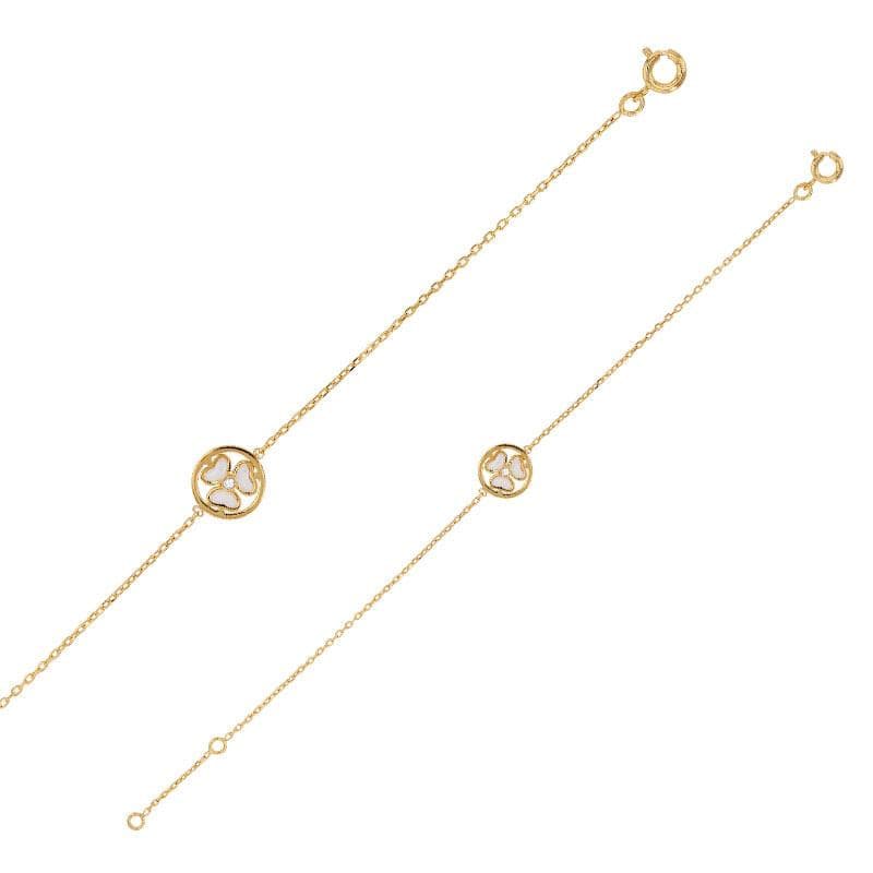 JOYLLIA Bracelet Plaqué or Bracelet plaqué or cercle orné de coeurs en émail blanc et d'un oxyde de zirconium 3286450 Bracelet plaqué or cercle orné de coeurs en émail blanc et d'un oxyde de zirconium - JOYLLIA