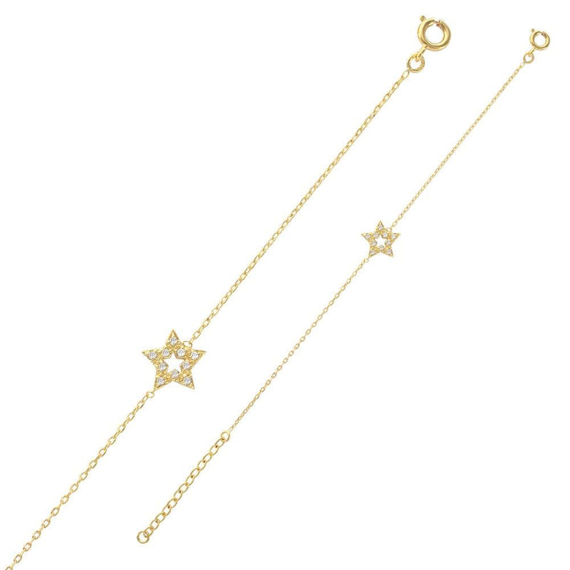 JOYLLIA Bracelet Plaqué or Bracelet Plaqué Or Etoile orné d'oxydes de zirconium, 16cm + 2 3286386 Bracelet Plaqué Or Etoile orné d'oxydes de zirconium, 16cm + 2 - JOYLLIA