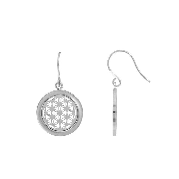 one man show Boucles d'oreilles Acier Boucles d'oreilles pendantes acier motif disque 3131380 Boucles d'oreilles pendantes acier motif disque - JOYLLIA